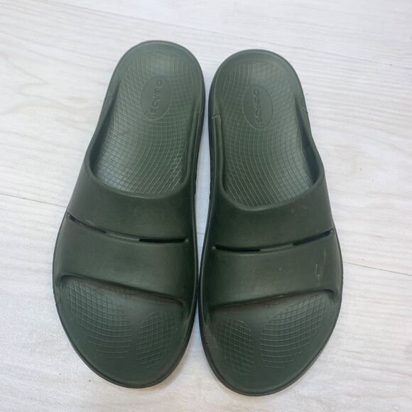 Oofos Ooahh Slide Sandals Mens Size 13 Green Comfort Recovery Relax Shoes main image 4